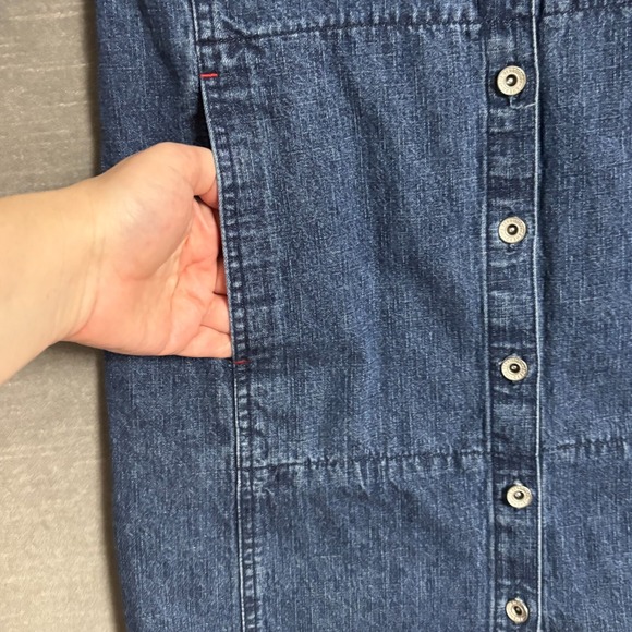 Vtg Territory Ahead Denim Shirt Dress 10P Blue Jean Country Cowgirl Western Boho - Picture 4 of 10